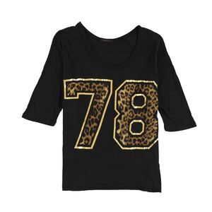 dirty violet Womens 78 Graphic T-Shirt, Black, NWT